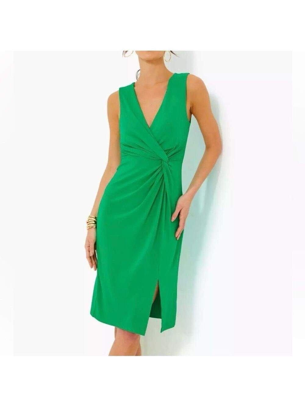 Like New Lilly Pulitzer Odella Stretch Jersey Midi Dress Brazilian Green size 14